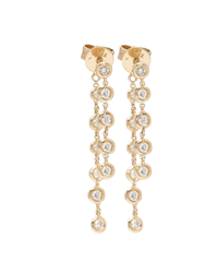 Front To Back Diamond Drop Earrings - Gold