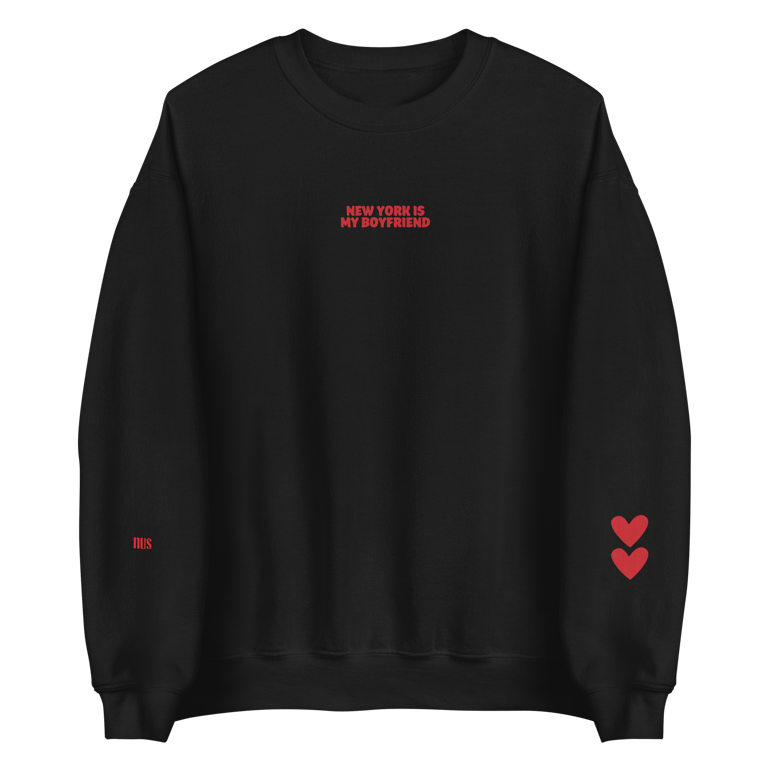 New York Is My Boyfriend Crewneck - Black