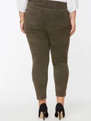 Alina Skinny Ankle Jeans In Plus Size - Martini Olive