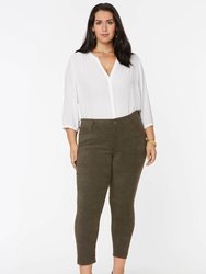 Alina Skinny Ankle Jeans In Plus Size - Martini Olive