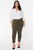 Alina Skinny Ankle Jeans In Plus Size - Martini Olive