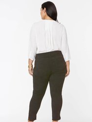 Alina Skinny Ankle Jeans In Plus Size - Martini Olive