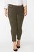 Alina Skinny Ankle Jeans In Plus Size - Martini Olive