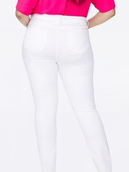 Alina Skinny Jeans In Plus Size - Optic White