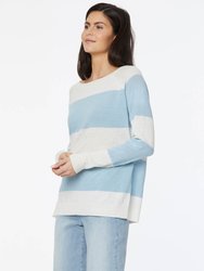 Boatneck Pullover Sweater - Blue Stripe