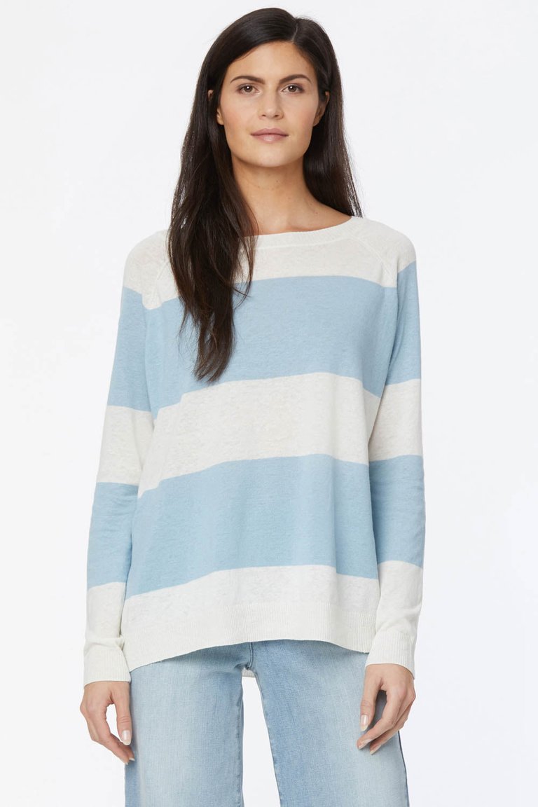 Boatneck Pullover Sweater - Blue Stripe - Blue Stripe
