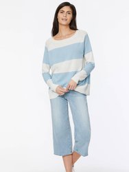 Boatneck Pullover Sweater - Blue Stripe