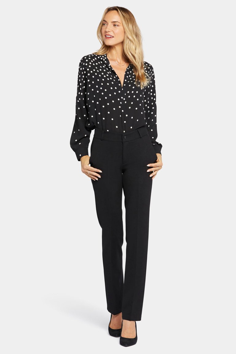 Classic Trouser Pants In Petite - Black - Black