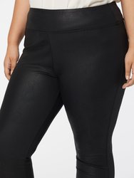 Coated Legging Pants In Plus Size - Black