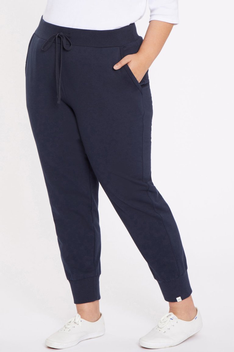 Drawstring Jogger Pants In Plus Size - Oxford Navy