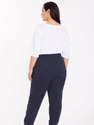 Drawstring Jogger Pants In Plus Size - Oxford Navy