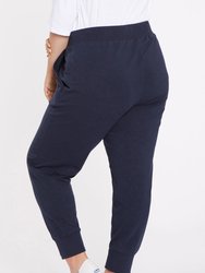 Drawstring Jogger Pants In Plus Size - Oxford Navy - Oxford Navy