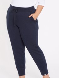 Drawstring Jogger Pants In Plus Size - Oxford Navy