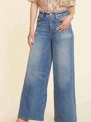 Elsie Wide Leg Ankle Jeans - Langly Indigo