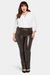Faux Leather Marilyn Straight Pants In Plus Size - Cordovan
