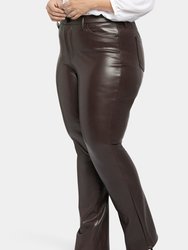 Faux Leather Marilyn Straight Pants In Plus Size - Cordovan