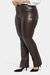 Faux Leather Marilyn Straight Pants In Plus Size - Cordovan