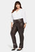 Faux Leather Marilyn Straight Pants In Plus Size - Cordovan