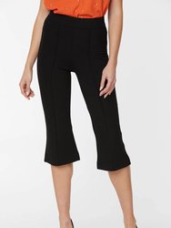 Flared Pedal Pusher Pants - Black