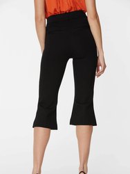 Flared Pedal Pusher Pants - Black