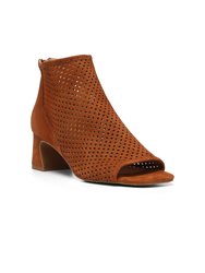 Gabbe Block Heel Booties - Cognac - Cognac