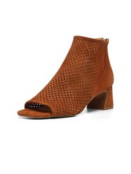 Gabbe Block Heel Booties - Cognac