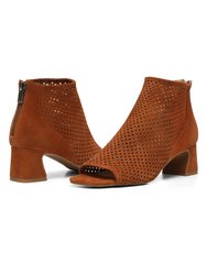 Gabbe Block Heel Booties - Cognac