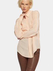 Lauren Silk Blouse - Angel Pink - Angel Pink