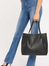 Leather Tote Bag With Pouch