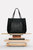 Leather Tote Bag With Pouch - Black