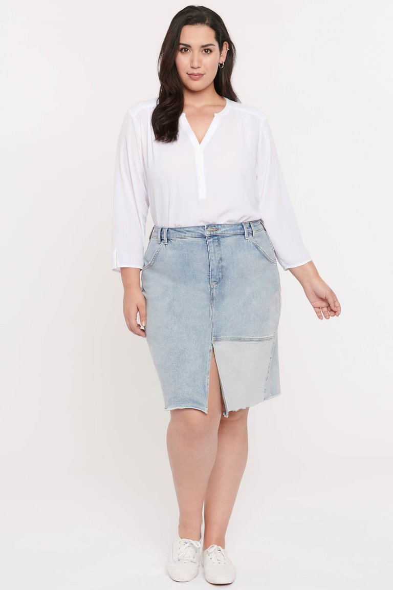 Midi Skirt In Plus Size - Distructed Radiance Base - Distructed Radiance Base