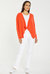 Open Front Sweatshirt Jacket - Orange Poppy