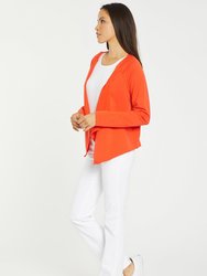 Open Front Sweatshirt Jacket - Orange Poppy
