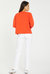 Open Front Sweatshirt Jacket - Orange Poppy