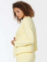 Open Front Sweatshirt Jacket - Yellow Daisy