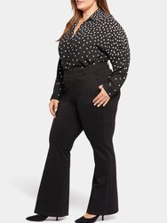 Pull-On Flared Trouser Pants In Plus Size