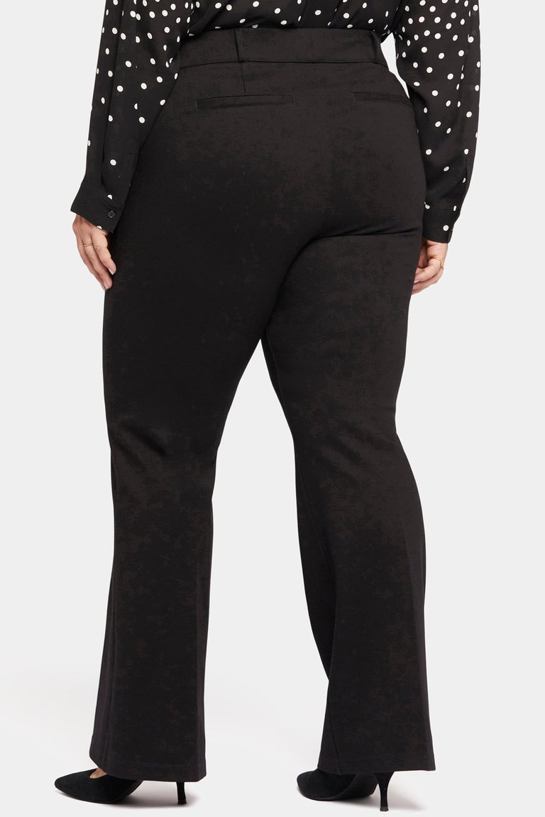 Pull-On Flared Trouser Pants In Plus Size