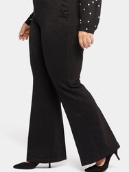 Pull-On Flared Trouser Pants In Plus Size
