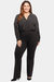 Pull-On Flared Trouser Pants In Plus Size - Black