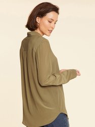 Riley Silk Blouse - Martini Olive