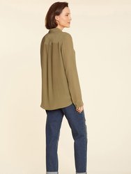 Riley Silk Blouse - Martini Olive