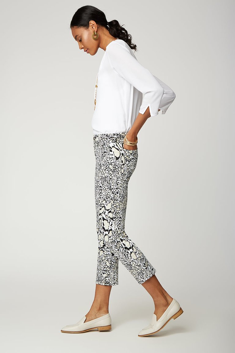 Sheri Slim Ankle Pants - Abstract Jaguar Beige