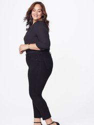 Sheri Slim Jeans In Plus Size - Black - Black