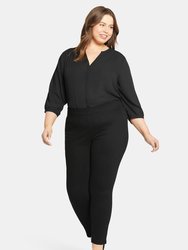 Skinny Ankle Pull-On Jeans In Plus Size - Black - Black
