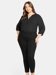 Skinny Ankle Pull-On Jeans In Plus Size - Black