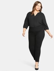 Skinny Ankle Pull-On Jeans In Plus Size - Black