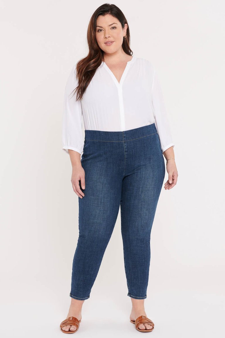 Skinny Ankle Pull-On Jeans In Plus Size - Clean Marcel - Clean Marcel