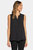 Sleeveless Pintuck Blouse - Black - Black