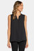 Sleeveless Pintuck Blouse - Black - Black