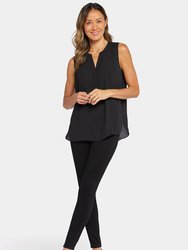 Sleeveless Pintuck Blouse - Black